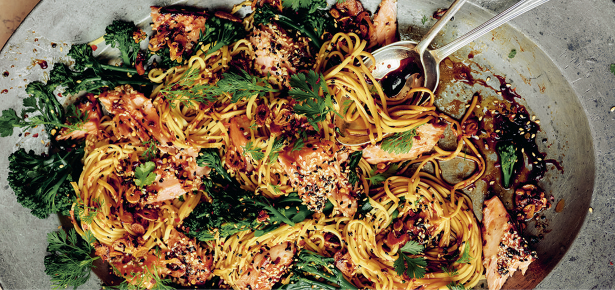 Salmon, Broccoli & Noodles