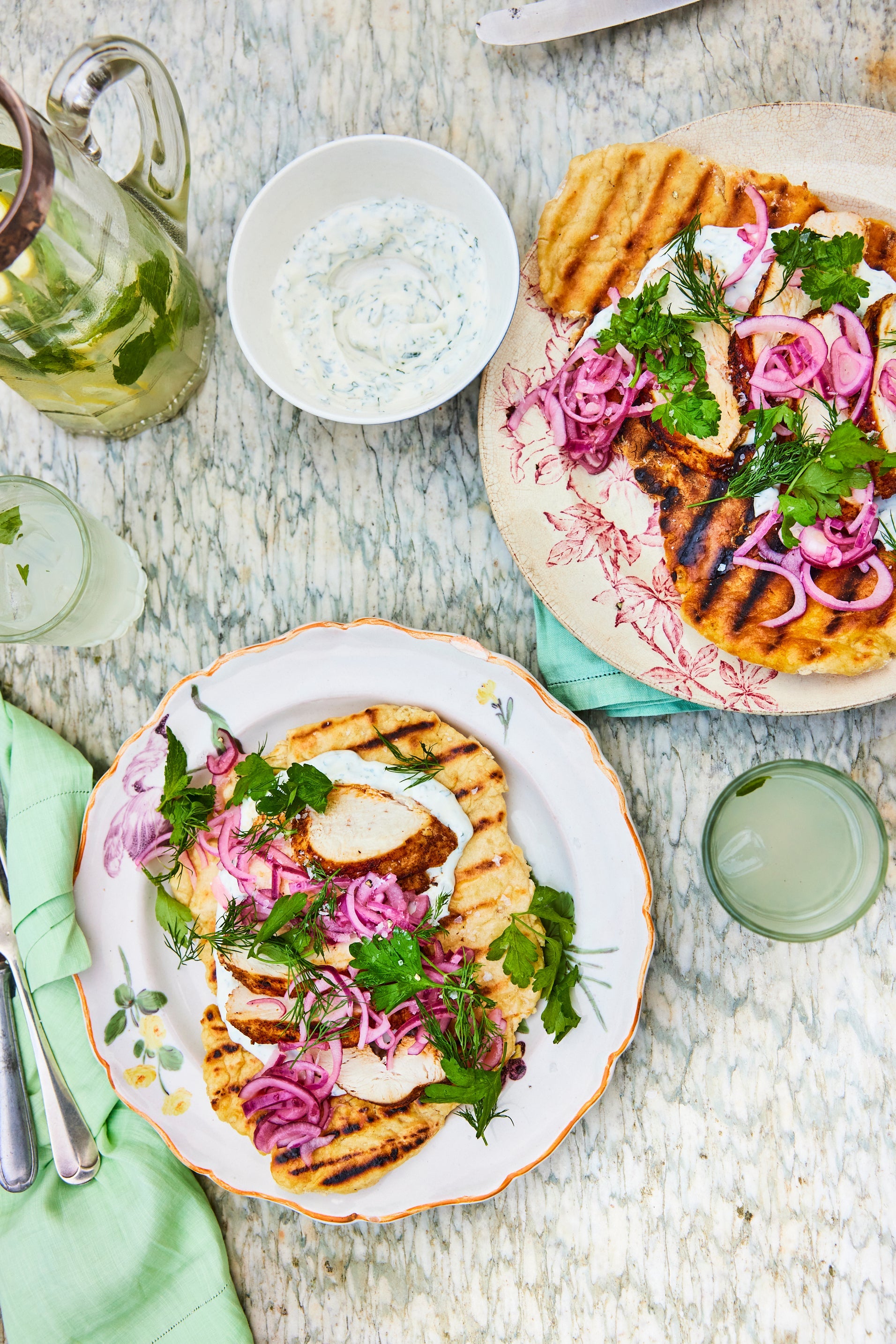 Moroccan-Spiced Chicken Flatbreads