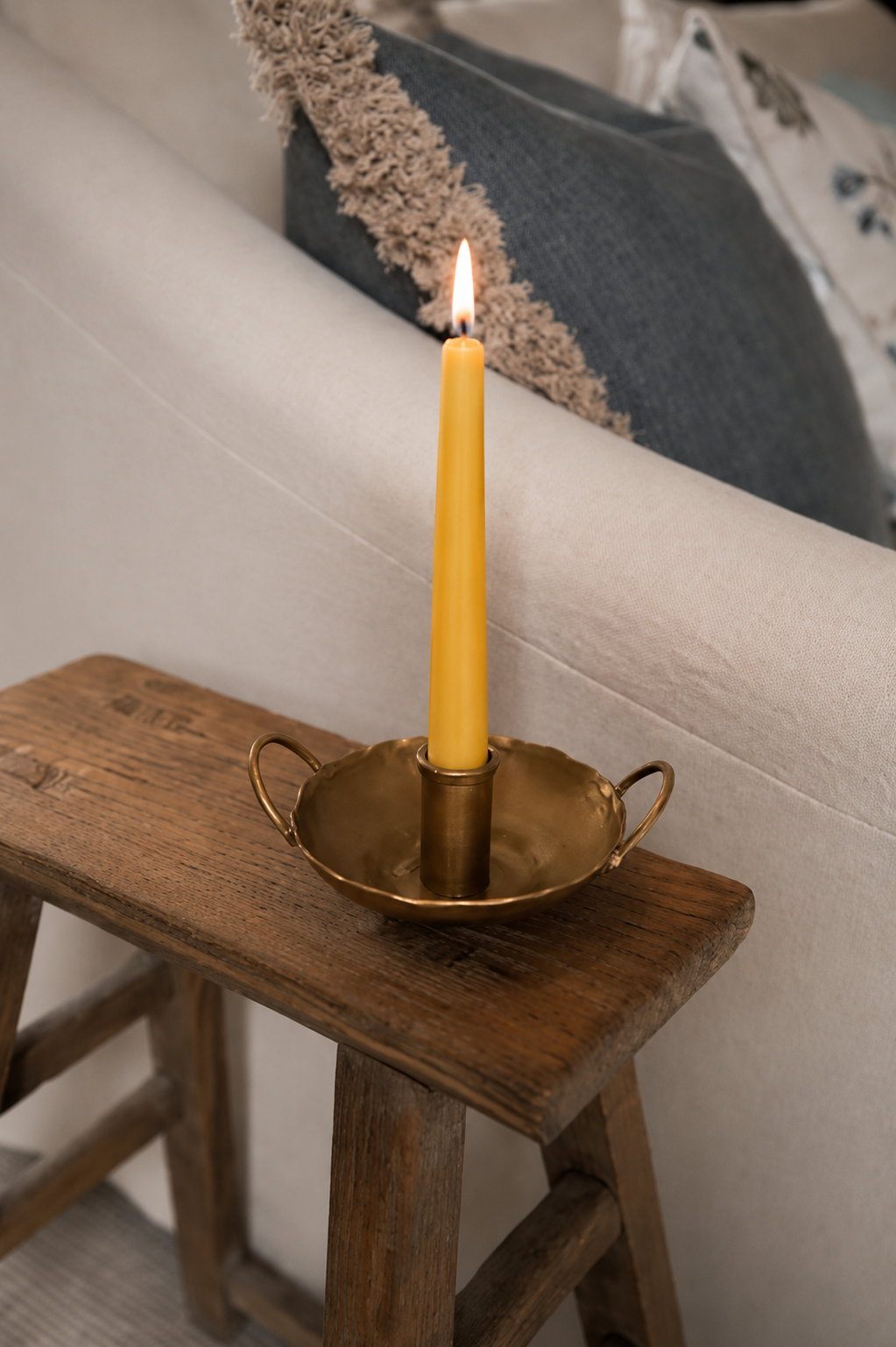 Brass Candle Holder with Handles