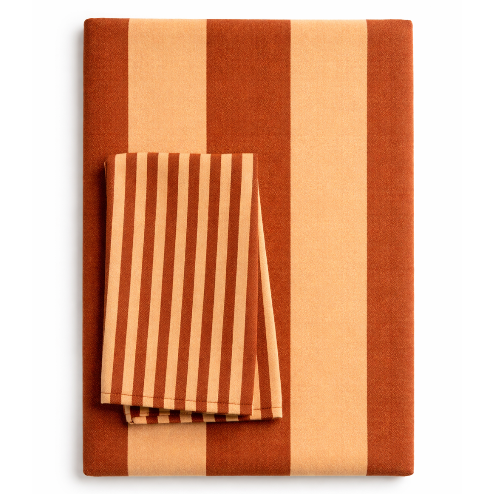 striped napkin and tablecloth set