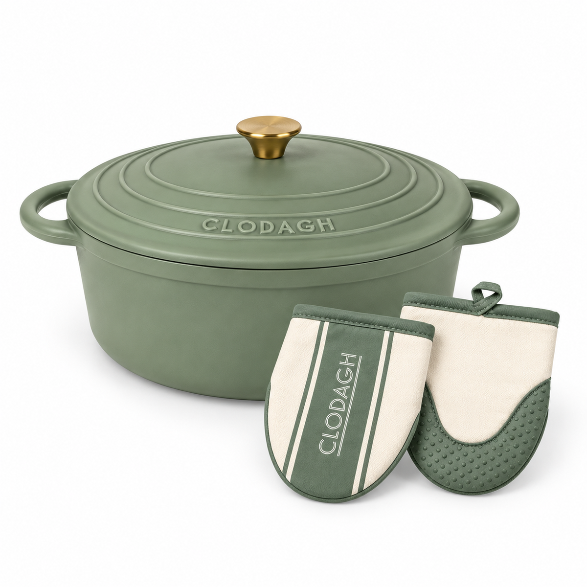 Large Casserole Pot & Oven Mitts Set